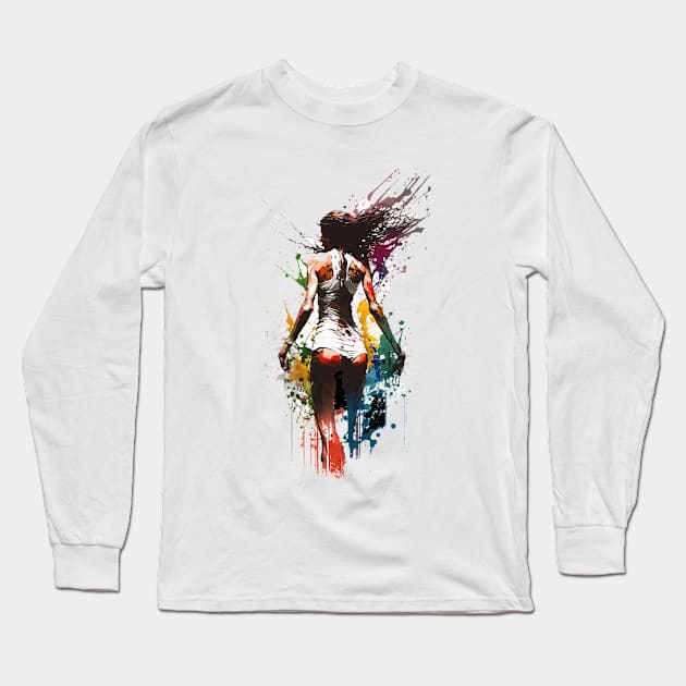 Exploited 3, expressive paint splatter, streetstyle Long Sleeve T-Shirt by obstinator